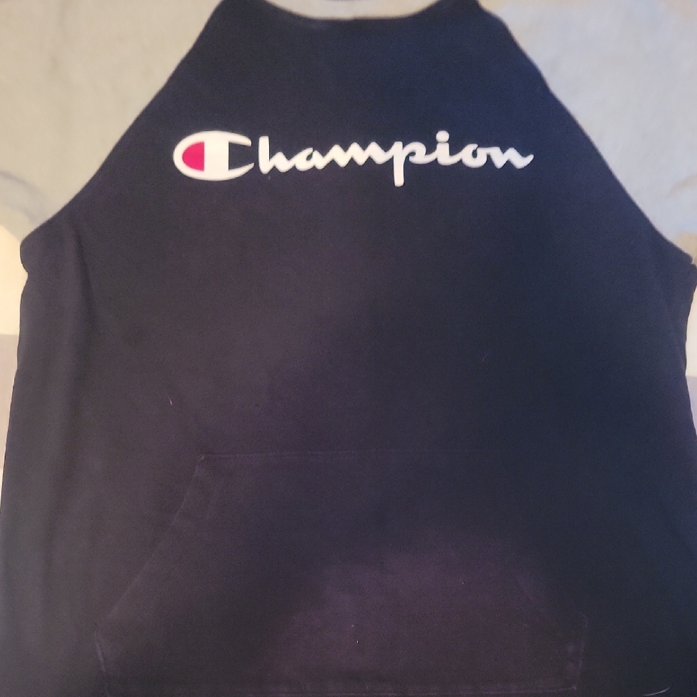 Champion Navy Sleeveless Hoodie
